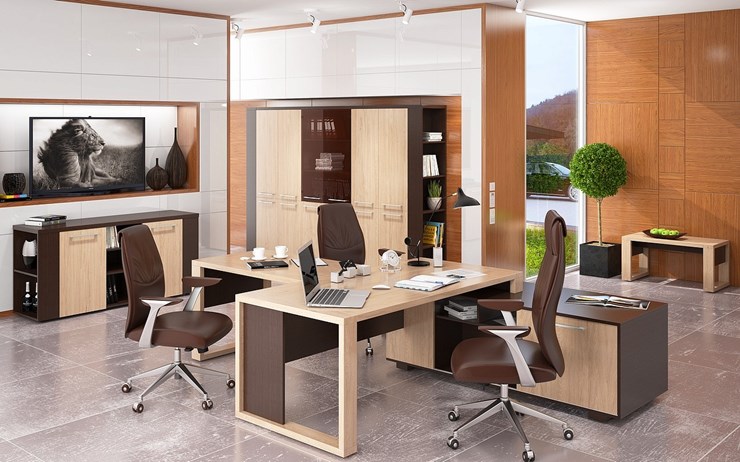 Кабинет руководителя ALTO с высоким шкафом для одежды, низким для документов и журнальным столиком в Абакане - изображение 5