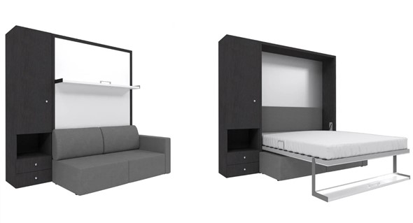 Диван Кровать-трансформер Smart (ШЛ+КД 1400), шкаф левый, правый подлокотник в Абакане - изображение
