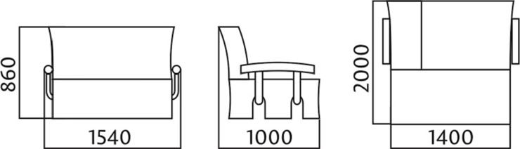 Диван прямой Аккордеон с боковинами, спальное место 1400 в Абакане - изображение 4