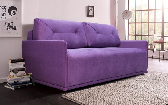 Прямой диван фиолетовый  Лондон 2120х1120 в Абакане - изображение