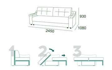 Прямой диван Мальта 3 Тик-так БД в Абакане - изображение 6