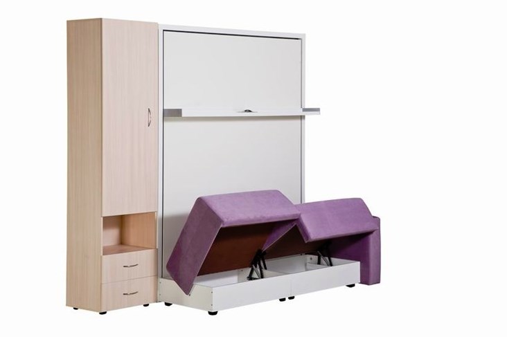 Диван Кровать-трансформер Smart (ШЛ+КД 1400+ШП), 2 шкафа, без подлокотников в Абакане - изображение 4