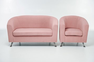 Комплект мебели Брамс  цвет розовый диван 2Д + кресло в Абакане