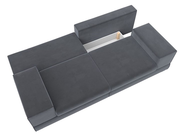 Прямой диван Лига-037, Серый (велюр) в Абакане - изображение 2