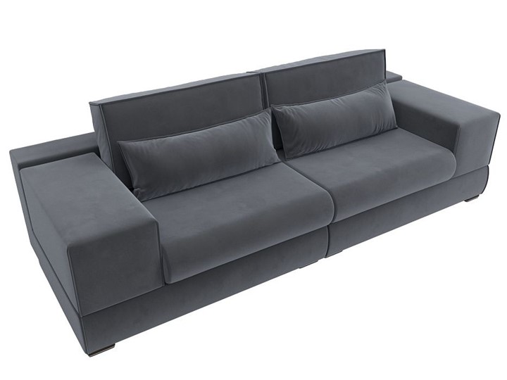 Прямой диван Лига-037, Серый (велюр) в Абакане - изображение 5
