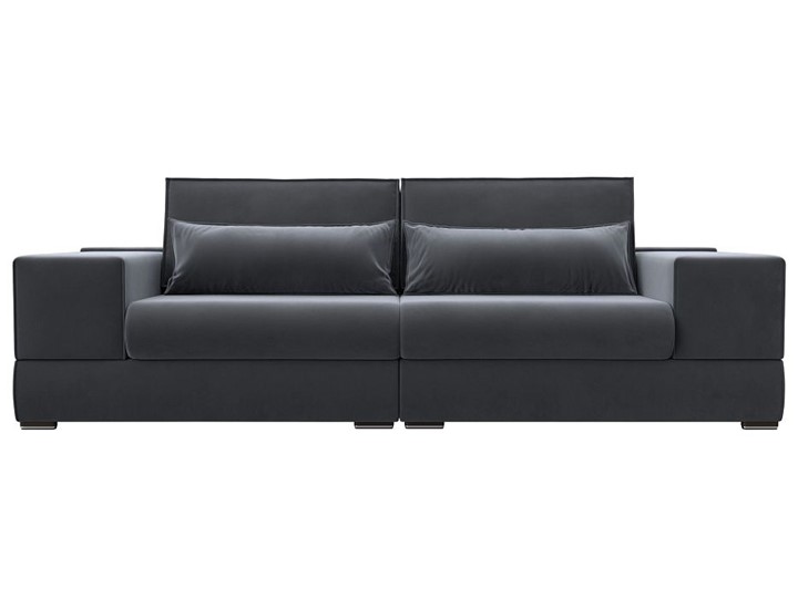 Прямой диван Лига-037, Серый (велюр) в Абакане - изображение 8