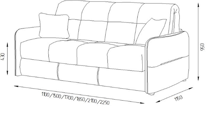 Прямой диван Токио 2 150 (НПБ) в Абакане - изображение 6
