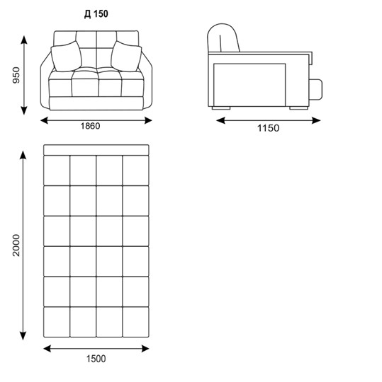 Прямой диван Турин 150 (НПБ) в Абакане - изображение 6