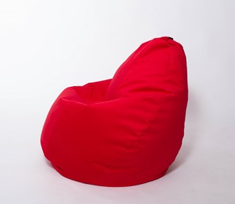 Кресло-мешок Груша большое, велюр однотон, красное в Абакане - предосмотр 1