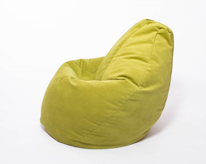 Кресло-мешок Груша малое, велюр однотон, травянное в Абакане - изображение 2