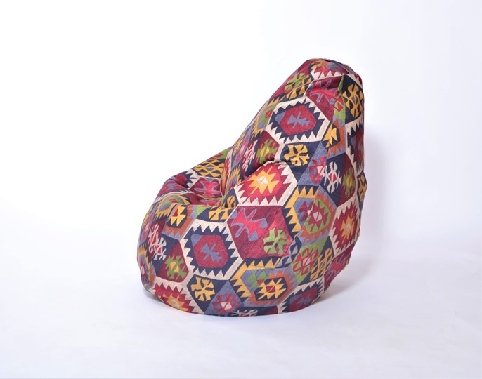 Кресло-мешок Груша малое, велюр принт, мехико графит в Абакане - изображение 1