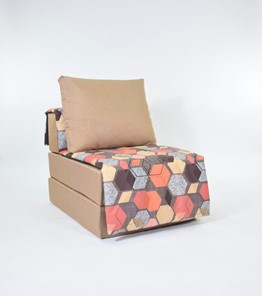 Бескаркасное кресло-кровать Харви, песочный-геометрия браун в Абакане