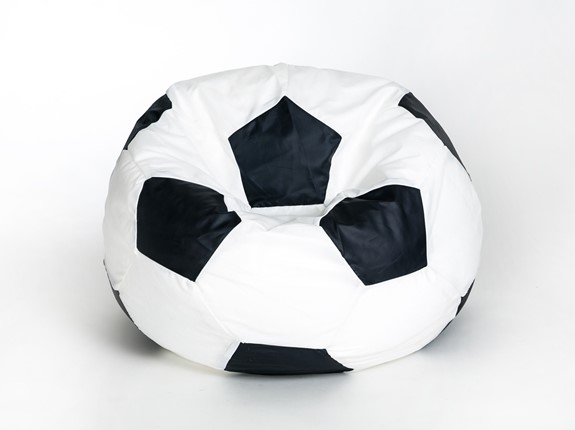 Кресло-мешок Мяч малый, бело-черный в Абакане - изображение