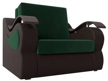 Кресло-кровать Меркурий (60), Зеленый\Коричневый (Велюр\Экокожа) в Абакане