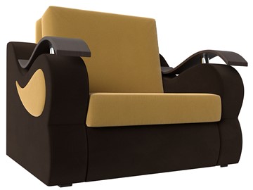 Раскладное кресло Меркурий (60), Желтый\коричневый (Микровельвет\Экокожа) в Абакане