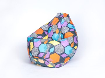 Кресло-мешок Груша малое, велюр принт, геометрия в Абакане