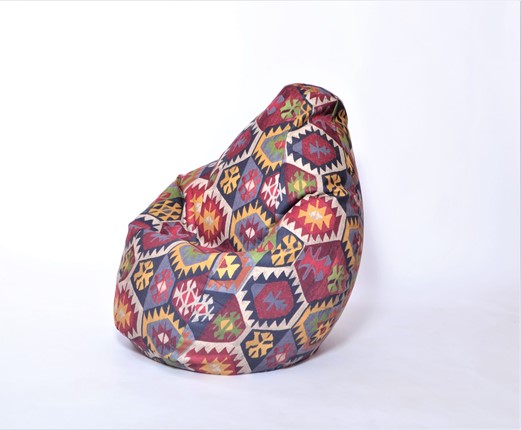 Кресло-мешок Груша малое, велюр принт, мехико графит в Абакане - изображение
