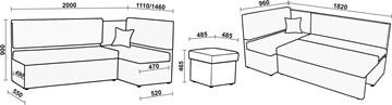Угловой кухонный диван Нео КМ 3 с механизмом 2000*1110 в Абакане - предосмотр 20