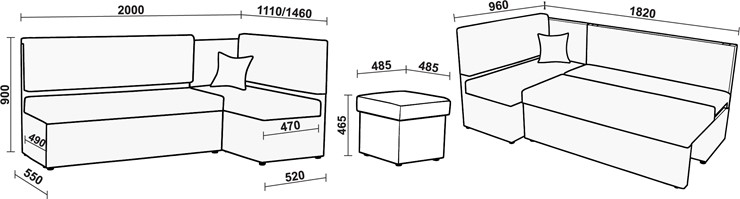 Угловой кухонный диван Нео КМ 3 с механизмом 2000*1110 в Абакане - изображение 20