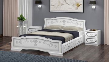 Кровать с выкатными ящиками Карина-6 (Белый Жемчуг) 180х200 в Абакане