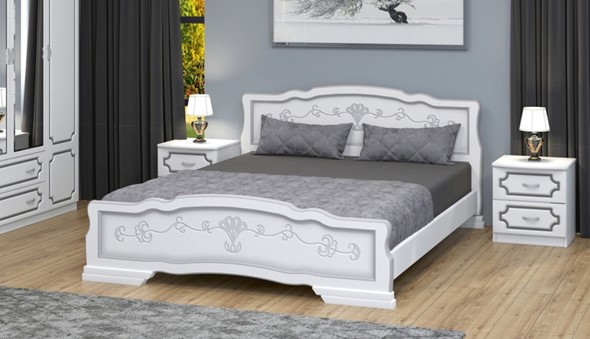 Кровать в спальню Карина-6 (Белый Жемчуг) 160х200 в Абакане - изображение