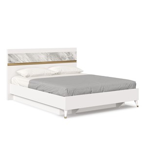 Двуспальная кровать 1600 Айла ЛД 688.110.000 с подъемным механизмом, Белый/Статуарио, исполнение 1 в Абакане