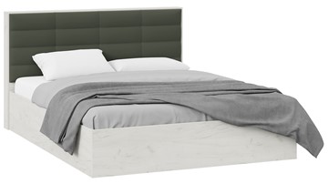 Двуспальная кровать Агата тип 1 (Дуб крафт белый, Велюр Серый) в Абакане