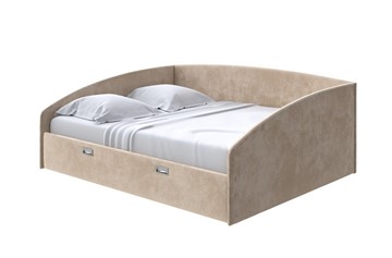 Кровать двуспальная Bono 160х200, Велюр (Лофти Тауп) в Абакане