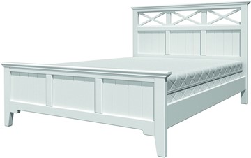 Двуспальная кровать Грация-5 с белым карнизом (Белый Античный) 160х200 в Абакане