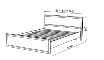 Кровать двуспальная Камелия, 1600, шимо светлый/белый кожзам в Абакане - предосмотр 1