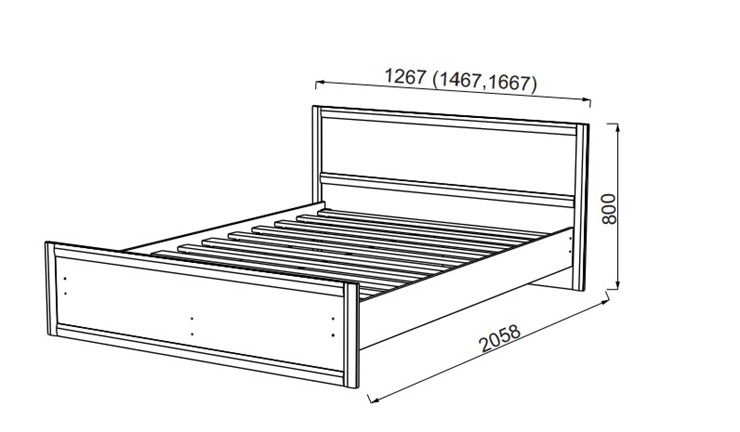 Кровать двуспальная Камелия, 1600, шимо светлый/белый кожзам в Абакане - изображение 1