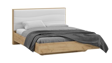 Спальная кровать Миранда тип 1 (Дуб крафт золотой/Белый глянец) в Абакане