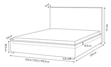 Двуспальная кровать Mono 140х200, Велюр (Monopoly Миндаль (111)) в Абакане - предосмотр 1
