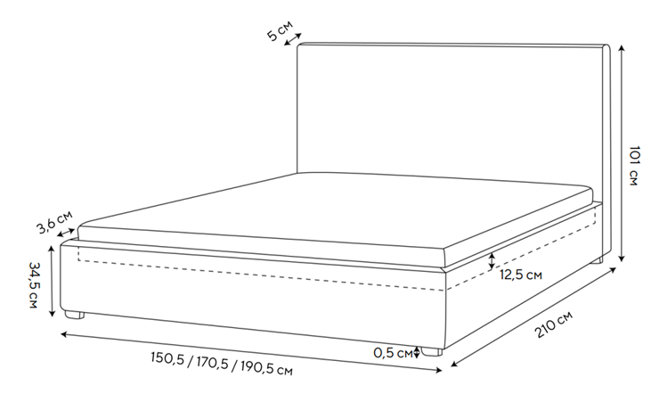 Двуспальная кровать Mono 140х200, Велюр (Monopoly Миндаль (111)) в Абакане - изображение 1