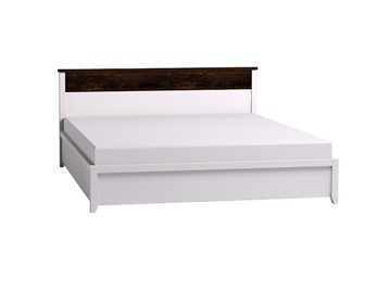 Кровать двуспальная Норвуд 32 с гибкими ламелями металл, Белый-Орех шоколадный в Абакане
