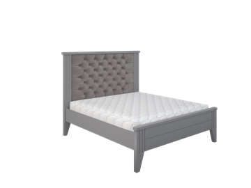 Кровать двуспальная с каретной стяжкой Верона 1400, Серый в Абакане