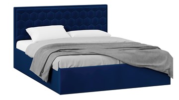 Спальная кровать с подъемным механизмом Порто (Велюр Confetti Blue) с заглушиной в Абакане