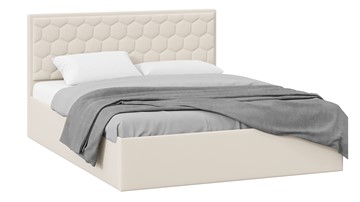 Двуспальная кровать с подъемным механизмом Порто (Велюр Confetti Cream) с заглушиной в Абакане