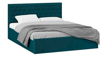 Спальная кровать с подъемным механизмом Порто (Велюр Confetti Izumrud) без заглушины в Абакане