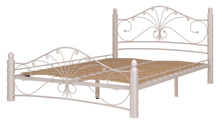 Двуспальная кровать Фортуна 1, 1600, белый/белый в Абакане - изображение 1