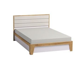 Кровать Айрис 307 1600 с гибкими ламелями металл, Белый-Дуб золотистый в Абакане