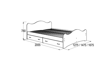 Кровать 6 с ящиками, 80х200 Венге/Млечный дуб с основанием в Абакане - предосмотр 1