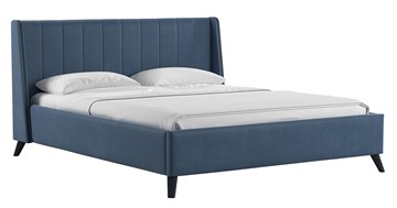 Кровать с механизмом 2-спальная Мелисса 180,арт. Тори 83 велюр (серо-синий) + кроватное дно в Абакане