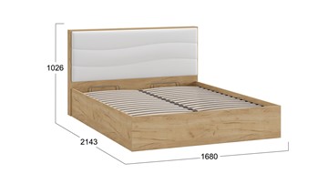 Двуспальная кровать с механизмом Миранда тип 1 (Дуб крафт золотой/Белый глянец) в Абакане - предосмотр 1