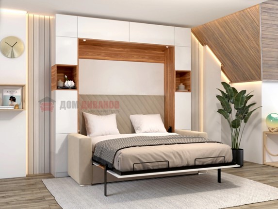 Кровать-шкаф с диваном Аделина 1400х2000 в Абакане - изображение