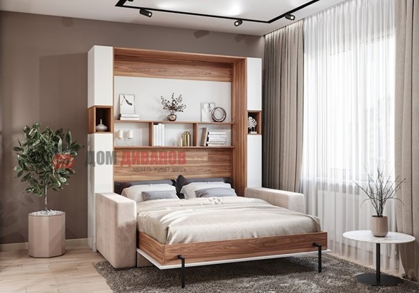 Кровать-шкаф с диваном Добрава, 1400х2000 в Абакане - изображение