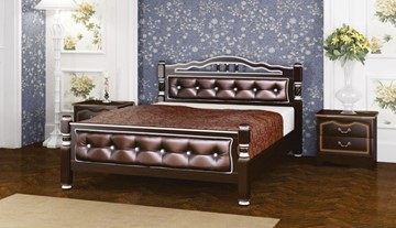 Спальная кровать Карина-11 (Орех Темный, обивка бриллиант) 160х200 в Абакане