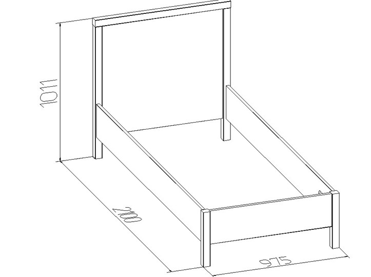 Кровать односпальная Bauhaus 5 + 5.1 Основание с гибкими ламелями 900, Дерево, Дуб Сонома в Абакане - изображение 2