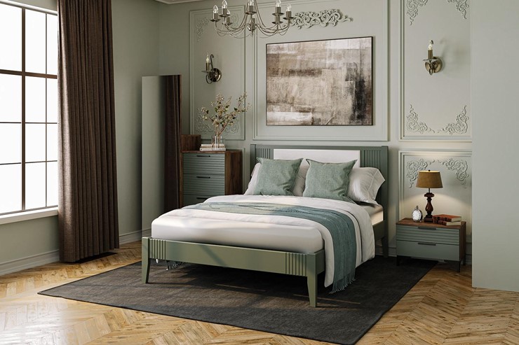 Кровать 1.5-спальная Бетти из массива сосны (Оливковый) 140х200 в Абакане - изображение 2