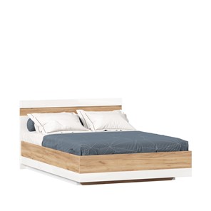 Кровать в спальню Фиджи 1400 с подъемным механизмом ЛД 659.081, Дуб золотой/Белый в Абакане
